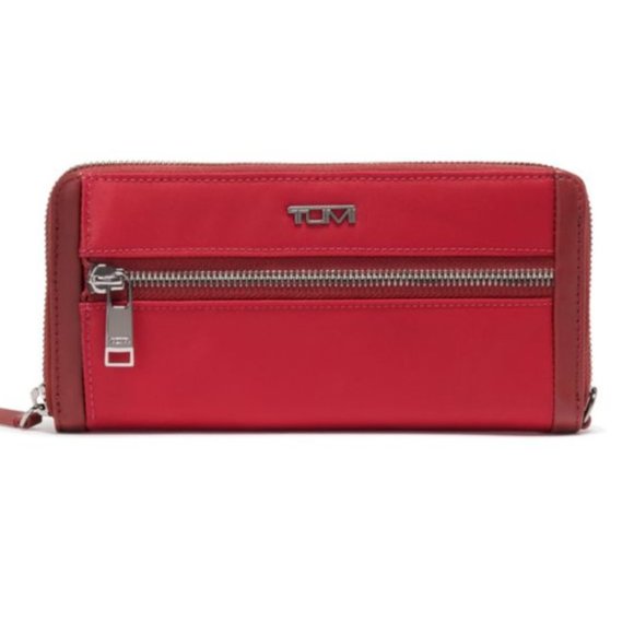 TUMI Voyageur Zip-Around Continental Wallet Desert Red NWT